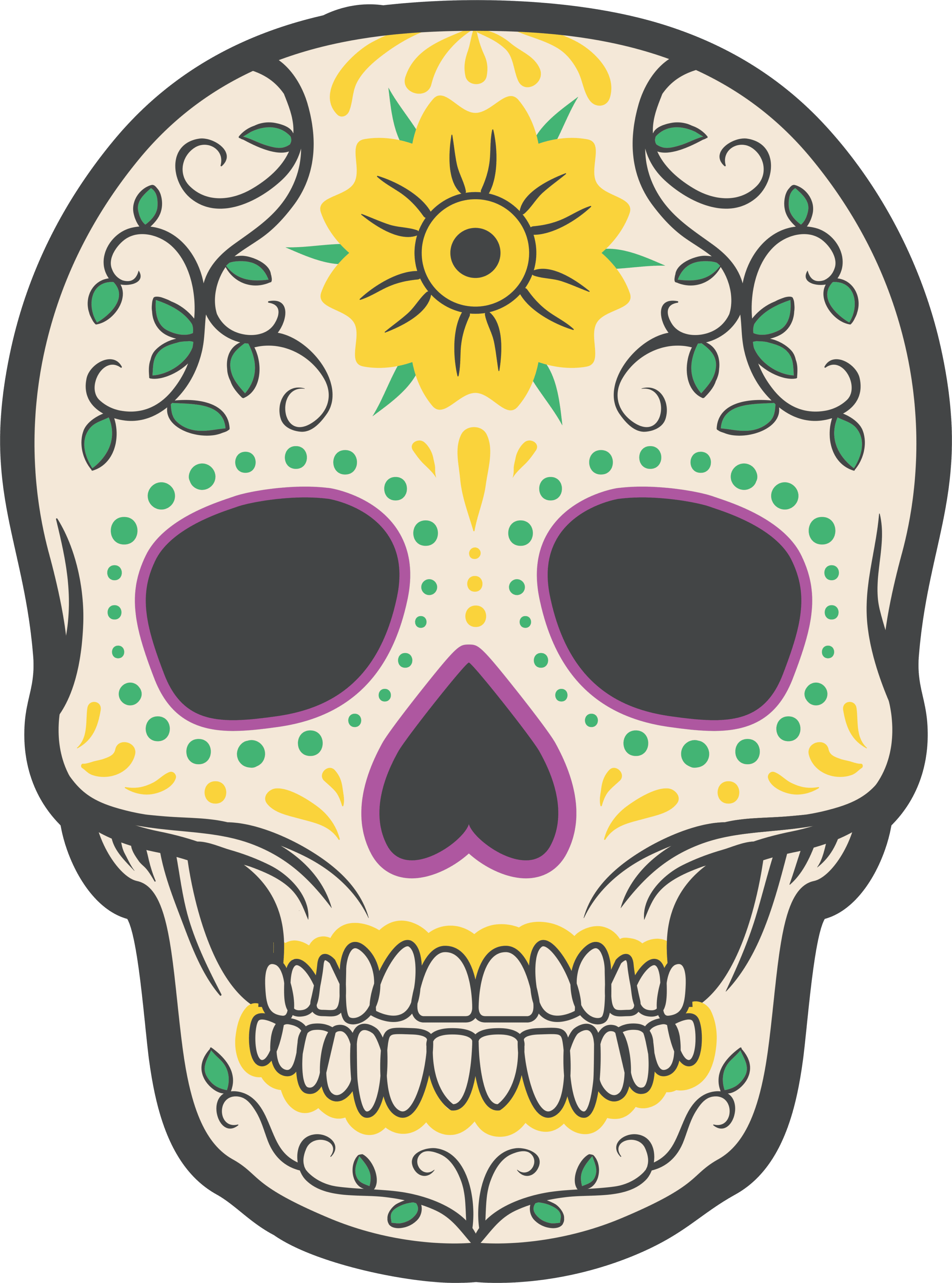 Calavera Mexicana Con Flor Amarilla Stanser 6982