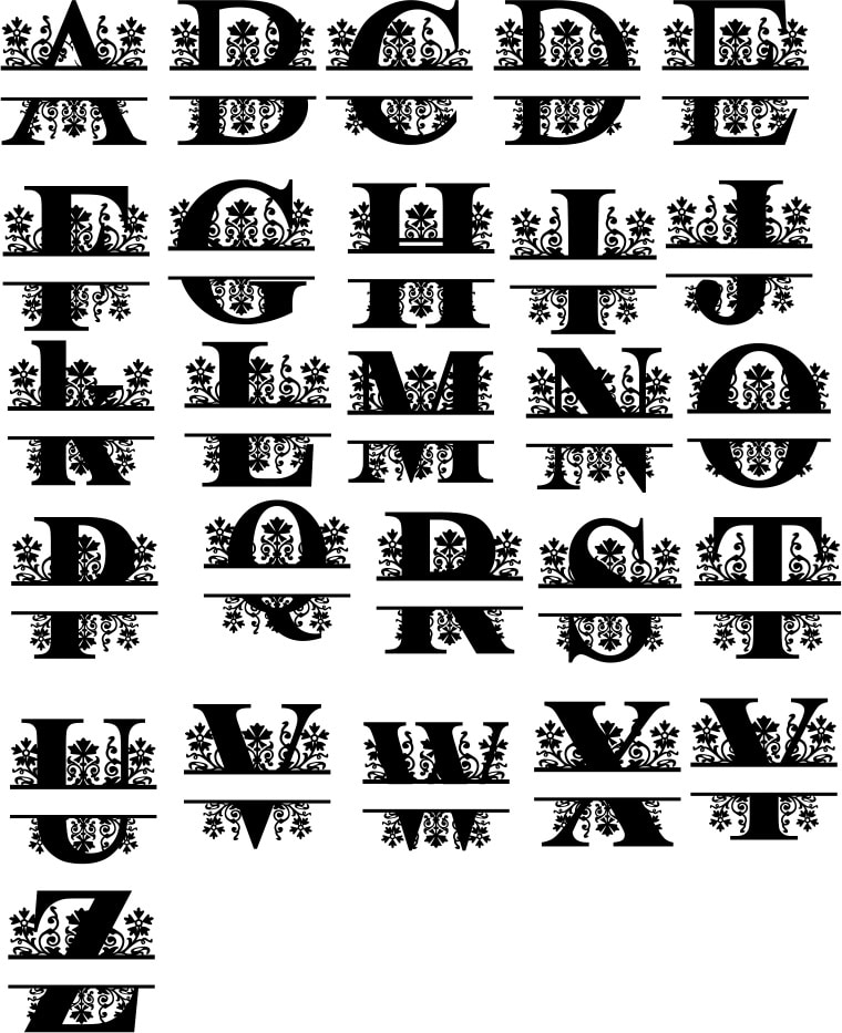 Plantilla abecedaria con letras mayúsculas 200 mm