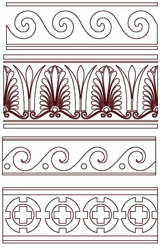 vector descargable para reproducir unas cenefas decorativas. Utiliza tu máquina de corte CNC para la realización de este proyecto.