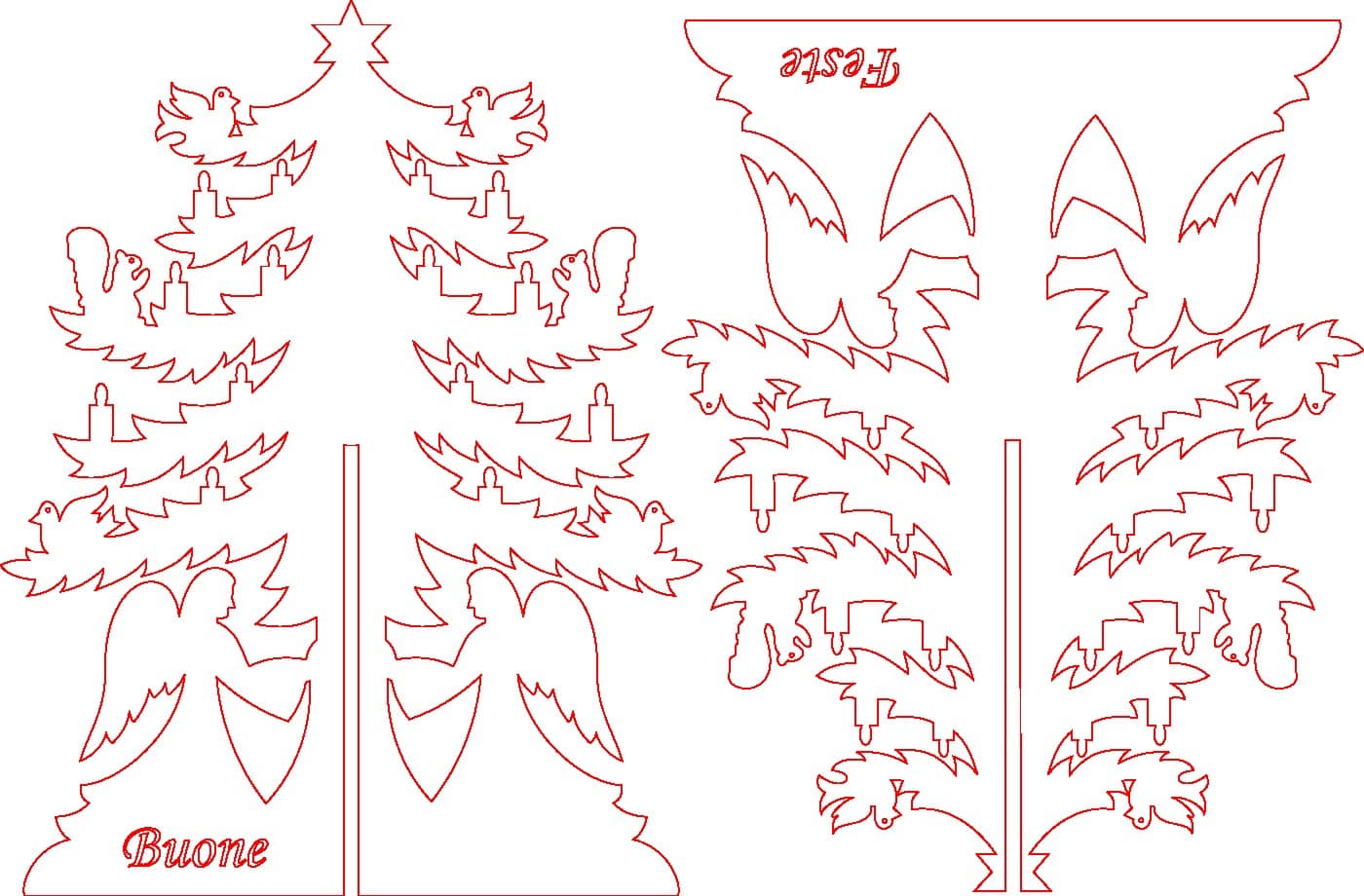 vector descargable para reproducir un pino de navidad. Utiliza tu máquina de corte CNC para la realización de este proyecto.