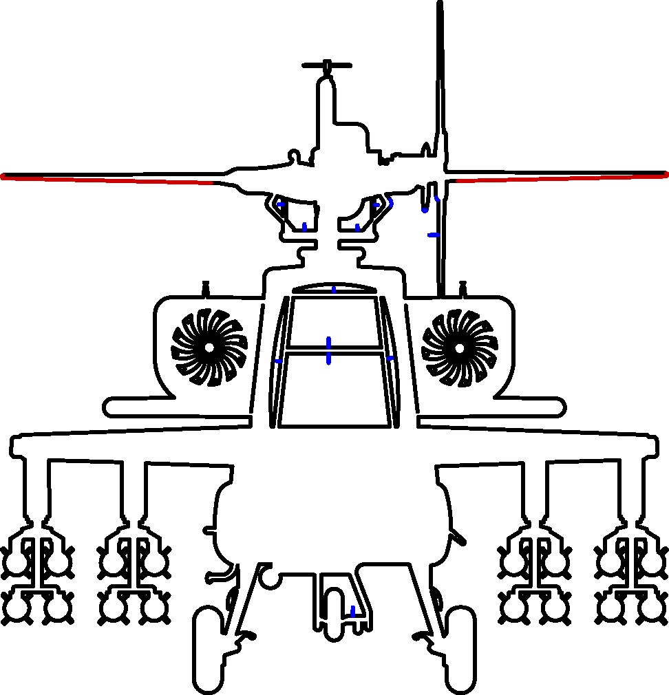 vector descargable para reproducir un helicóptero. Utiliza tu máquina de corte CNC para la realización de este proyecto.