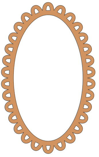 Te compartimos un vector descargable para reproducir un marco ovalado. Utiliza tu máquina de corte CNC para la realización de este proyecto.